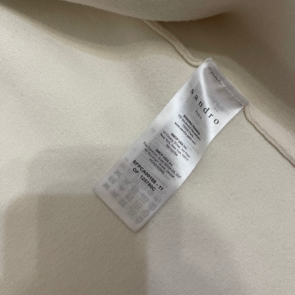 Sandro Cream Preppy Knit Blazer Size 1 - Picture 4 of 12